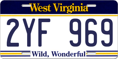WV license plate 2YF969
