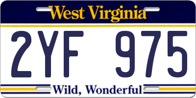 WV license plate 2YF975