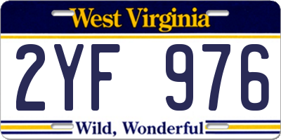 WV license plate 2YF976