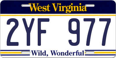 WV license plate 2YF977