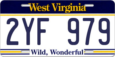 WV license plate 2YF979