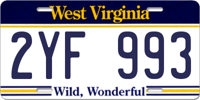 WV license plate 2YF993