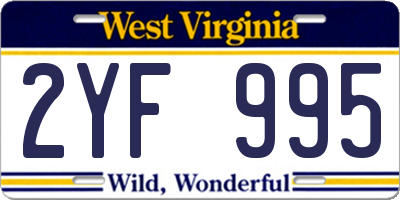 WV license plate 2YF995