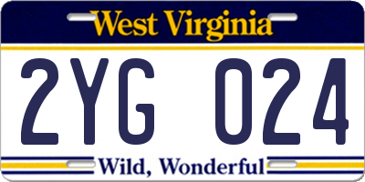 WV license plate 2YG024