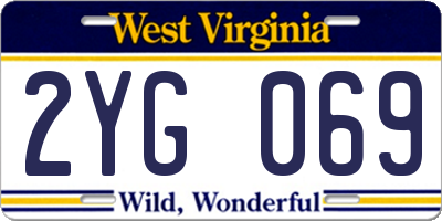 WV license plate 2YG069