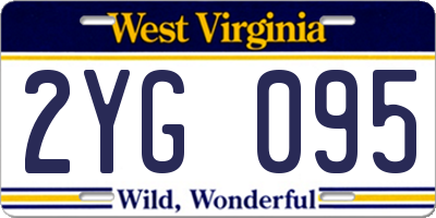 WV license plate 2YG095