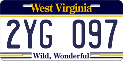 WV license plate 2YG097