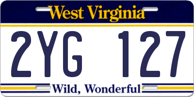 WV license plate 2YG127