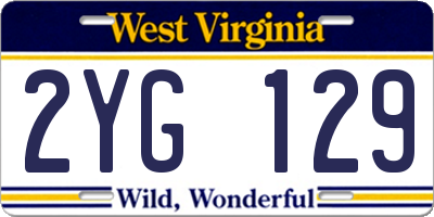 WV license plate 2YG129