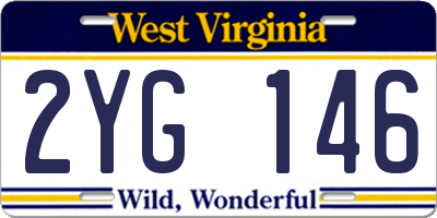 WV license plate 2YG146