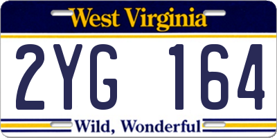 WV license plate 2YG164