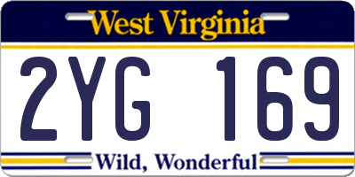 WV license plate 2YG169