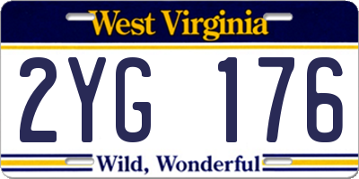 WV license plate 2YG176