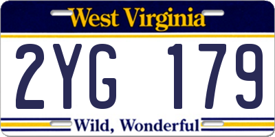 WV license plate 2YG179