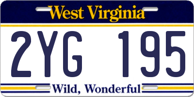 WV license plate 2YG195