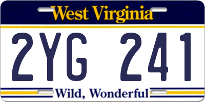 WV license plate 2YG241