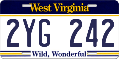 WV license plate 2YG242