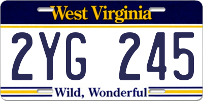 WV license plate 2YG245