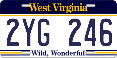 WV license plate 2YG246