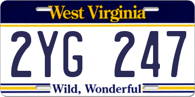 WV license plate 2YG247
