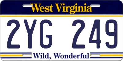 WV license plate 2YG249