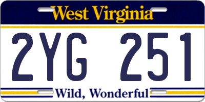 WV license plate 2YG251