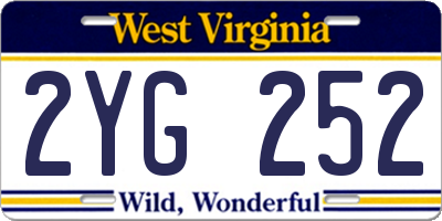 WV license plate 2YG252