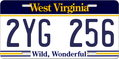 WV license plate 2YG256
