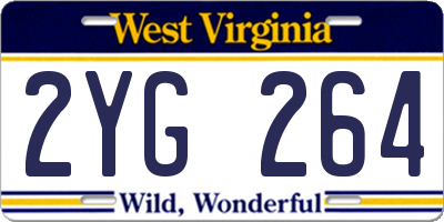 WV license plate 2YG264