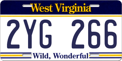 WV license plate 2YG266