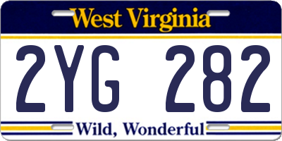 WV license plate 2YG282