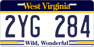 WV license plate 2YG284