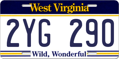 WV license plate 2YG290