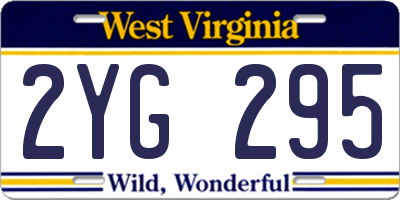 WV license plate 2YG295