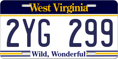 WV license plate 2YG299