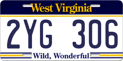 WV license plate 2YG306