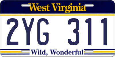 WV license plate 2YG311