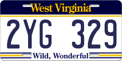 WV license plate 2YG329
