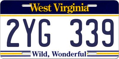WV license plate 2YG339