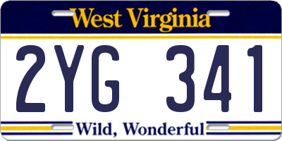 WV license plate 2YG341
