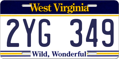 WV license plate 2YG349