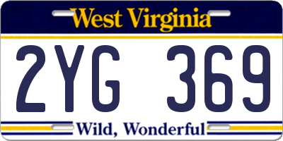 WV license plate 2YG369