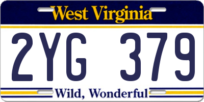 WV license plate 2YG379