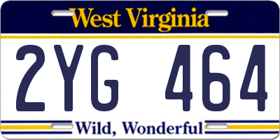 WV license plate 2YG464