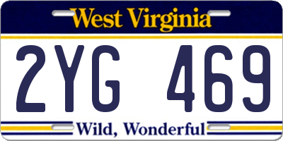 WV license plate 2YG469