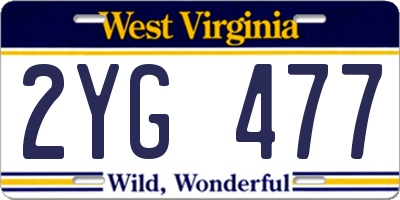WV license plate 2YG477