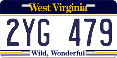 WV license plate 2YG479