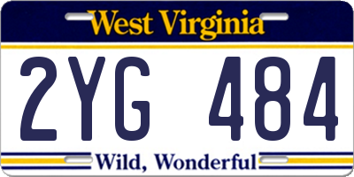 WV license plate 2YG484