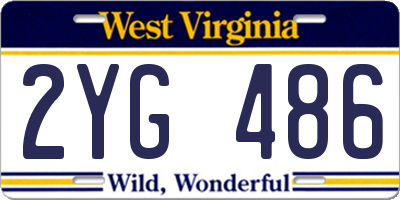 WV license plate 2YG486