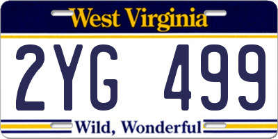 WV license plate 2YG499